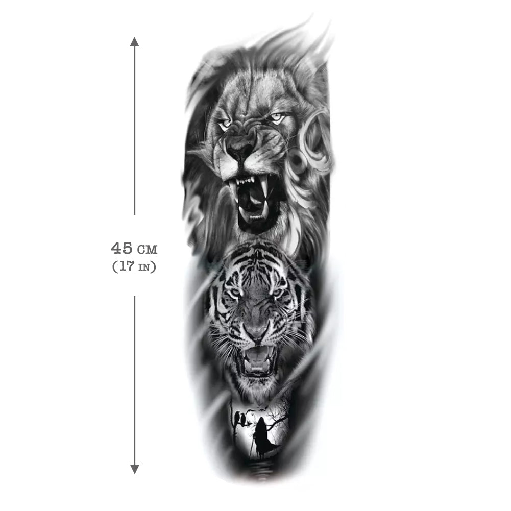Tiger Head American Traditional Temporary Tattoo by Toddler Tattoos